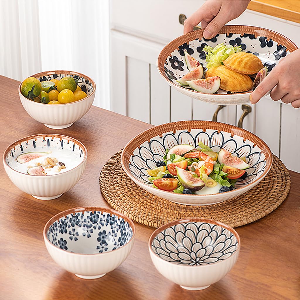 Supvox Ceramic Dinner Set Plates and Bowls Set for Kitchen, 6-Piece Dinnerware Sets Aesthetic Design Colored Glazes Porcelain Dinner Set Gifts Snacks Plates Dishes Plates, and Soup Bowls Set Supvox Ceramic Dinner Set Plates and Bowls Set for Kitchen, 6-Piece Dinnerware Sets Aesthetic Design Colored Glazes Porcelain Dinner Set Gifts Snacks Plates Dishes Plates, and Soup Bowls Set